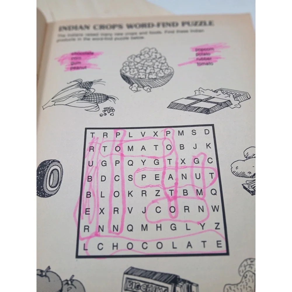 Indian CRAFTS AND ACTIVITY BOOK 1989 John Meiczinger CRAFTS MAZES PUZZLE Vintage